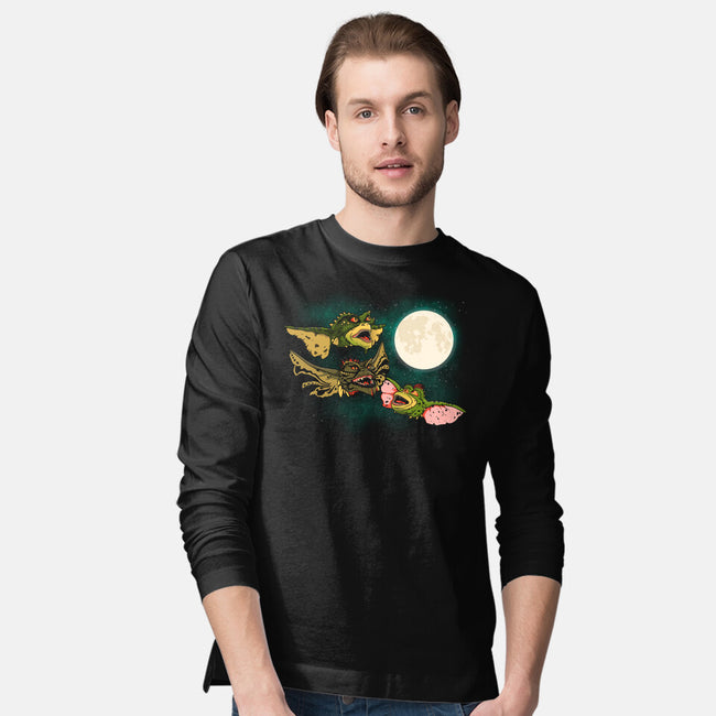 Three Gremlin Moon-Mens-Long Sleeved-Tee-jasesa