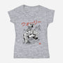 EcoBot Sumi-E-Womens-V-Neck-Tee-Astrobot Invention