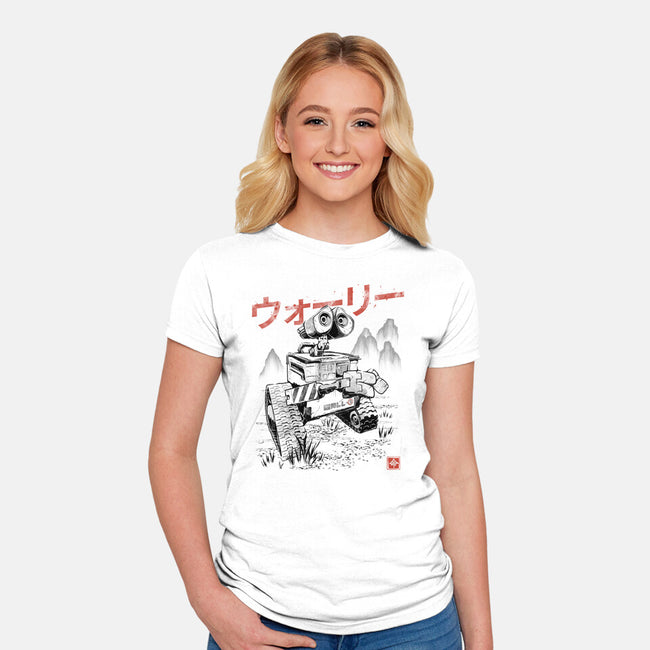 EcoBot Sumi-E-Womens-Fitted-Tee-Astrobot Invention