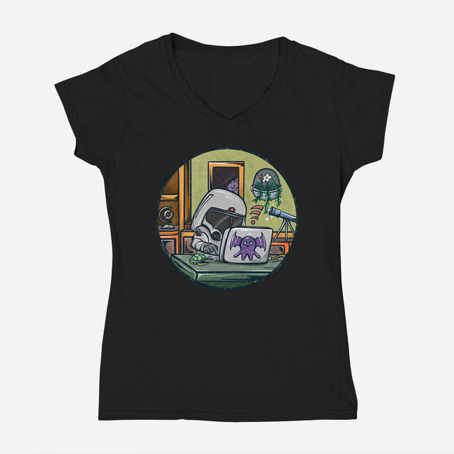 Captain Working-Womens-V-Neck-Tee-JAMBRONX