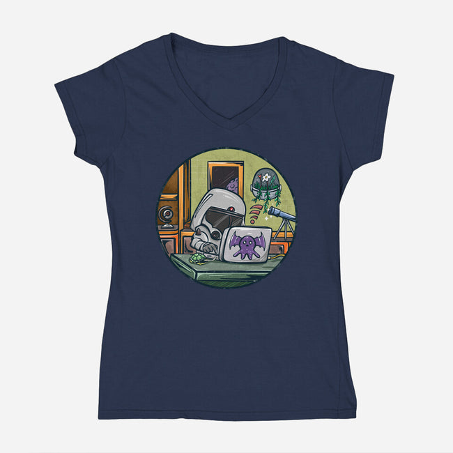 Captain Working-Womens-V-Neck-Tee-JAMBRONX