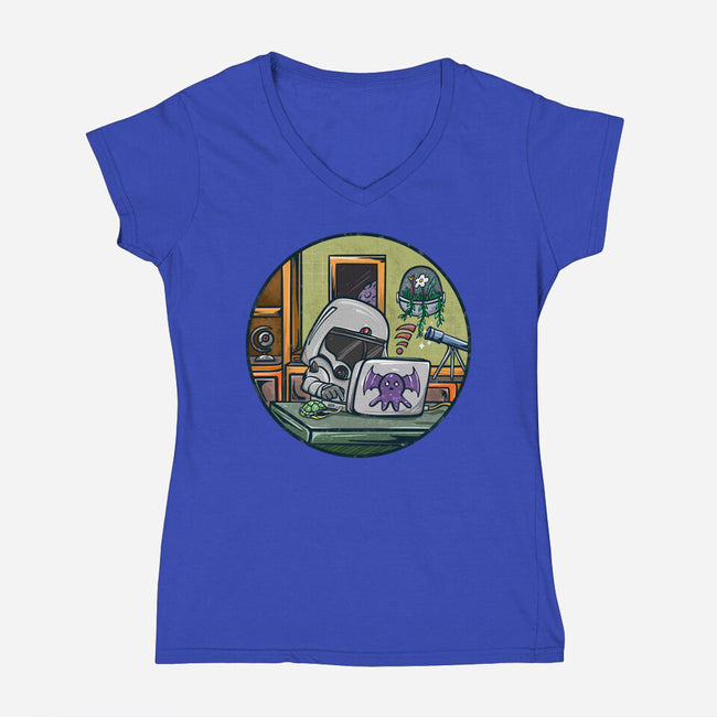Captain Working-Womens-V-Neck-Tee-JAMBRONX