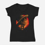 Strawhats Captain-Womens-V-Neck-Tee-grevalra