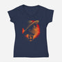 Strawhats Captain-Womens-V-Neck-Tee-grevalra