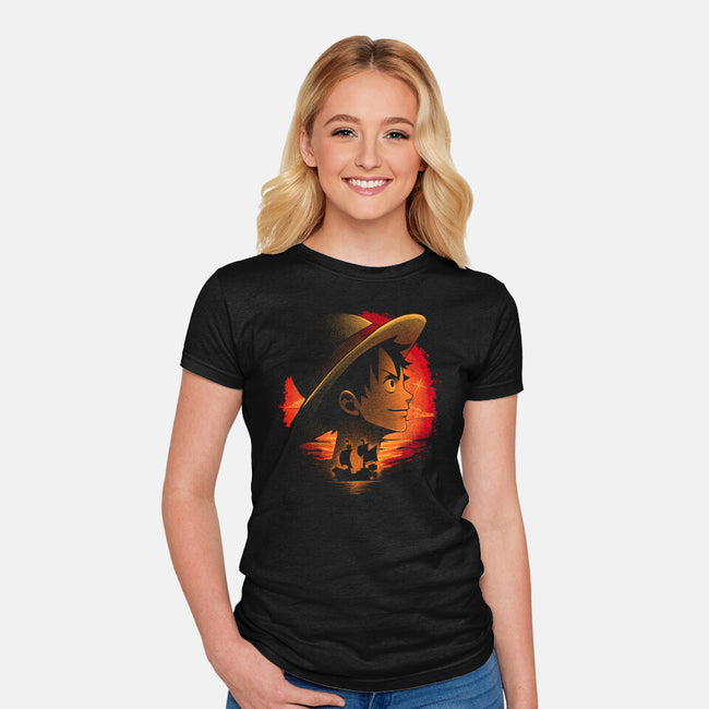 Strawhats Captain-Womens-Fitted-Tee-grevalra