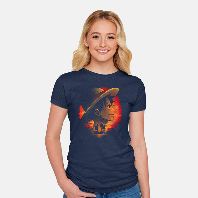 Strawhats Captain-Womens-Fitted-Tee-grevalra