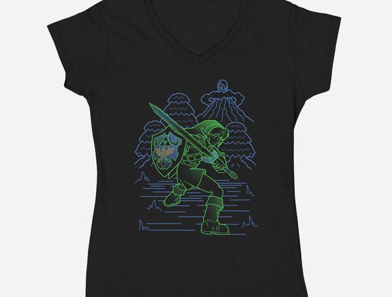 Neon Line-Art Hyrule Savior
