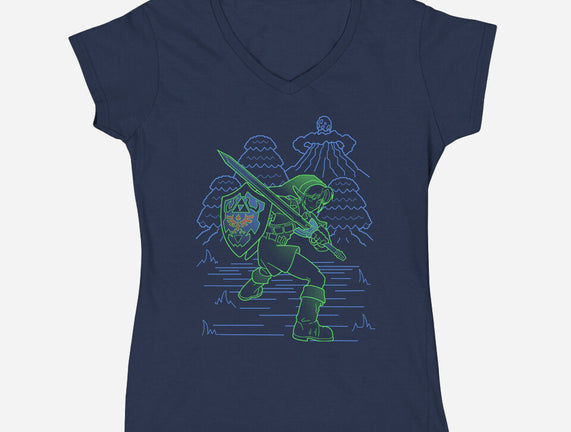 Neon Line-Art Hyrule Savior