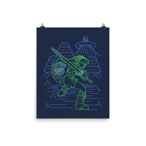 Neon Line-Art Hyrule Savior