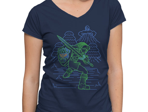 Neon Line-Art Hyrule Savior