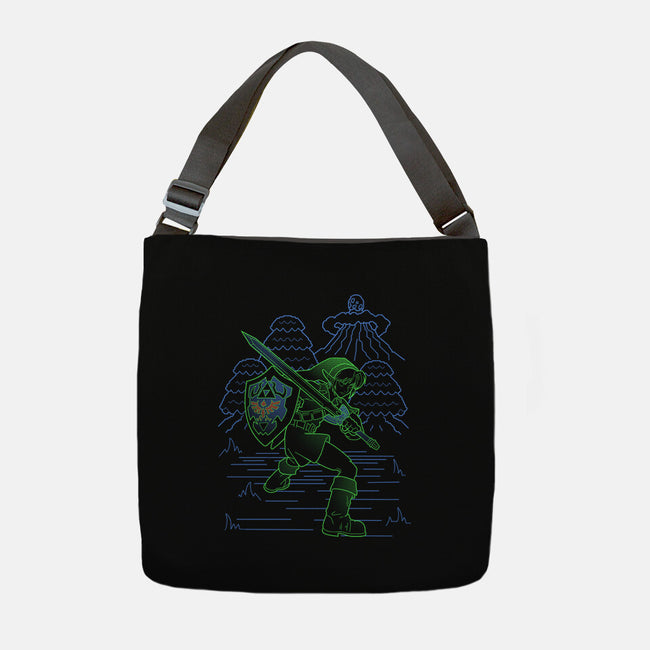 Neon Line-Art Hyrule Savior-None-Adjustable Tote-Bag-Astrobot Invention
