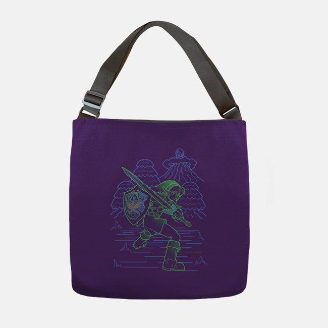 Neon Line-Art Hyrule Savior-None-Adjustable Tote-Bag-Astrobot Invention