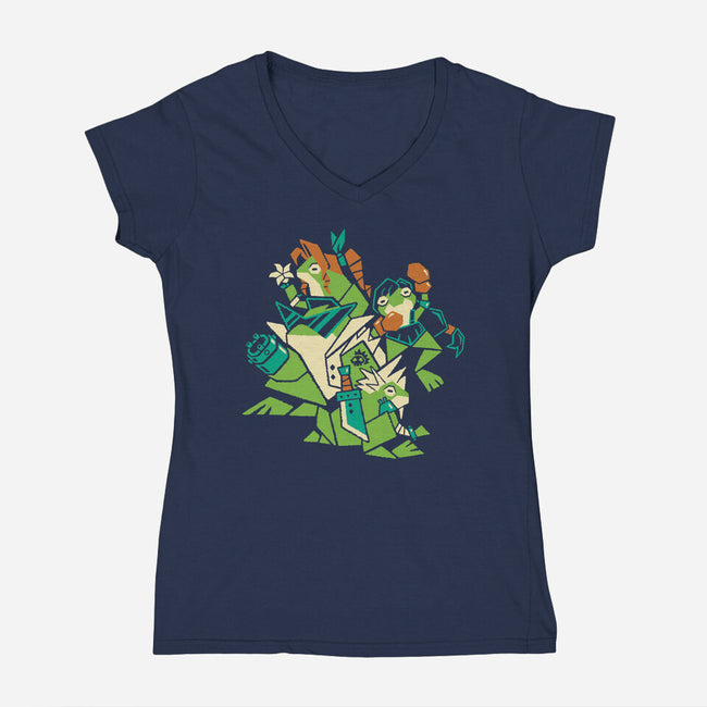Croaking Saviors-Womens-V-Neck-Tee-Henrique Torres