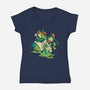 Croaking Saviors-Womens-V-Neck-Tee-Henrique Torres
