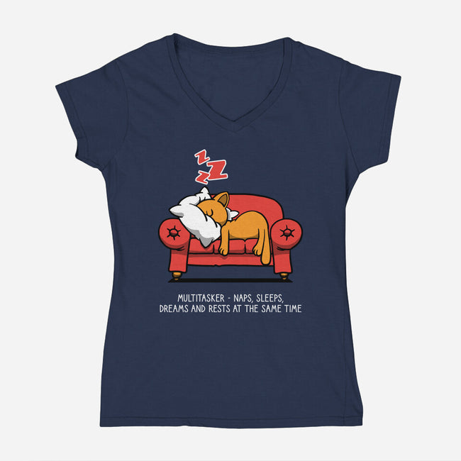 Multitasker-Womens-V-Neck-Tee-imisko