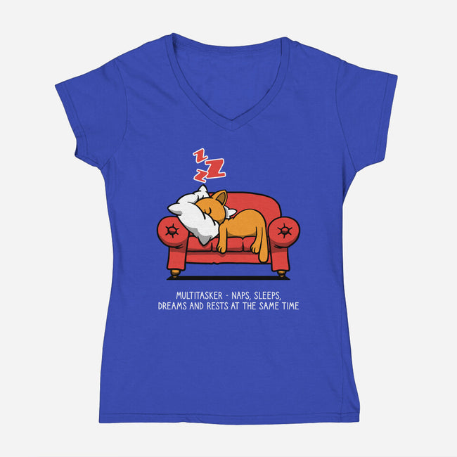 Multitasker-Womens-V-Neck-Tee-imisko