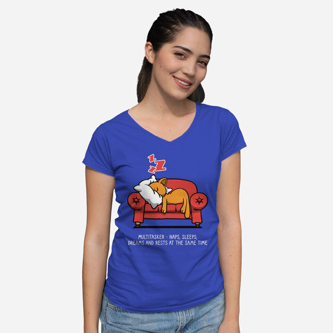 Multitasker-Womens-V-Neck-Tee-imisko