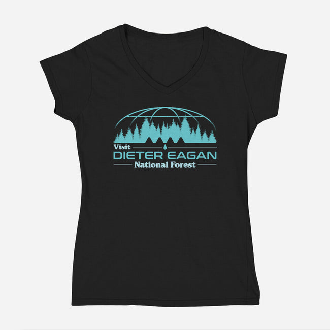 Visit Dieter Eagan National Forest-Womens-V-Neck-Tee-sachpica