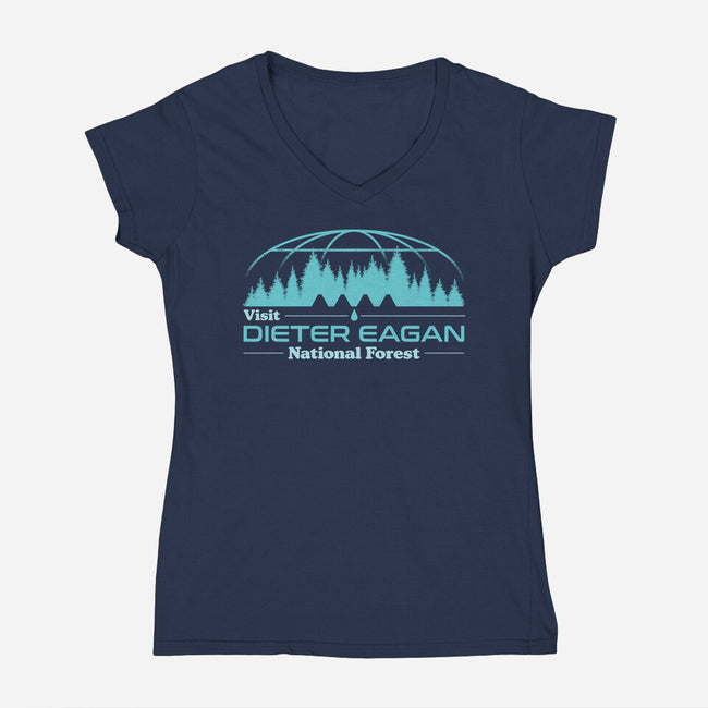 Visit Dieter Eagan National Forest-Womens-V-Neck-Tee-sachpica