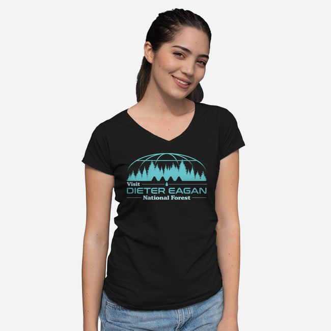 Visit Dieter Eagan National Forest-Womens-V-Neck-Tee-sachpica