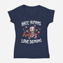 Hate Humans Love Demons-Womens-V-Neck-Tee-Vallina84