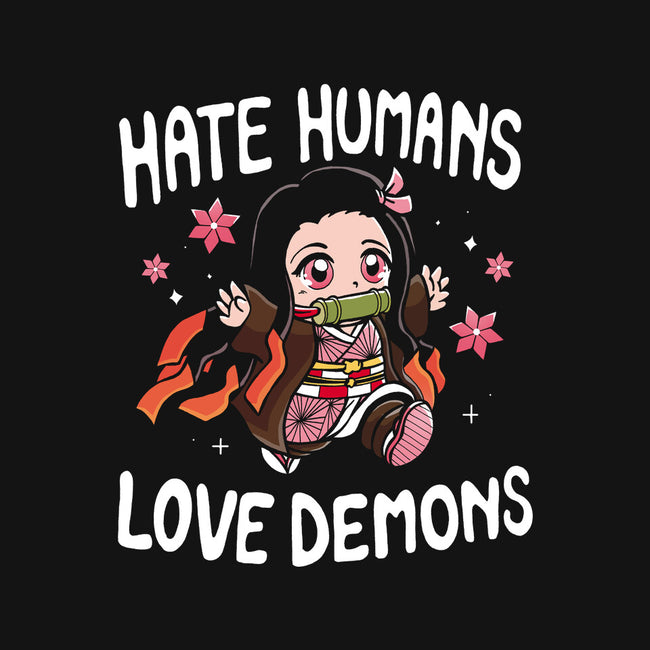 Hate Humans Love Demons-Womens-V-Neck-Tee-Vallina84