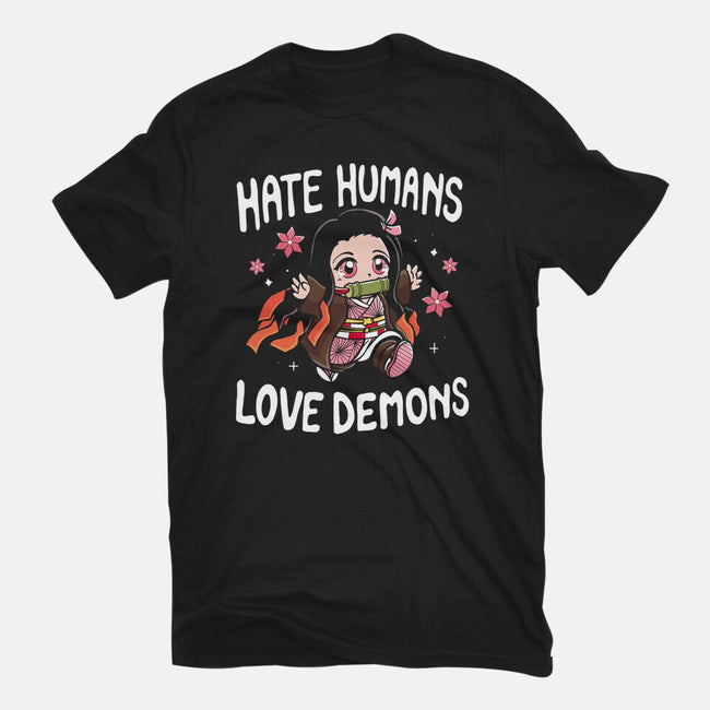 Hate Humans Love Demons-Womens-Fitted-Tee-Vallina84