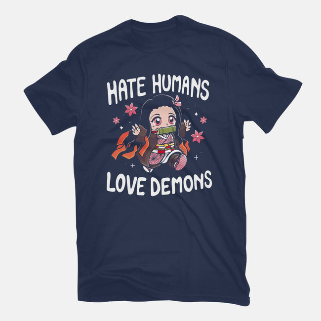 Hate Humans Love Demons-Womens-Fitted-Tee-Vallina84