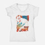 Kitsune Spirit-Womens-V-Neck-Tee-dandingeroz