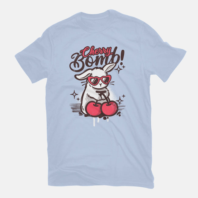 Cherry Bomb Bunny-Womens-Fitted-Tee-NemiMakeit