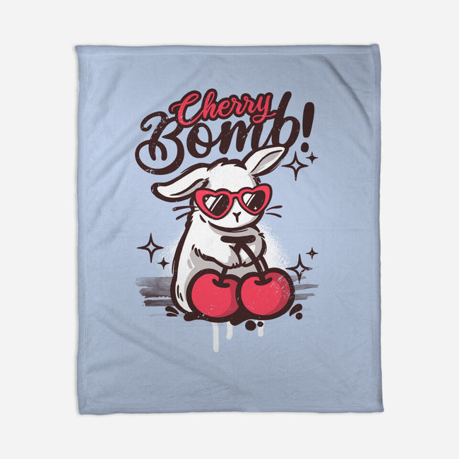 Cherry Bomb Bunny-None-Fleece-Blanket-NemiMakeit