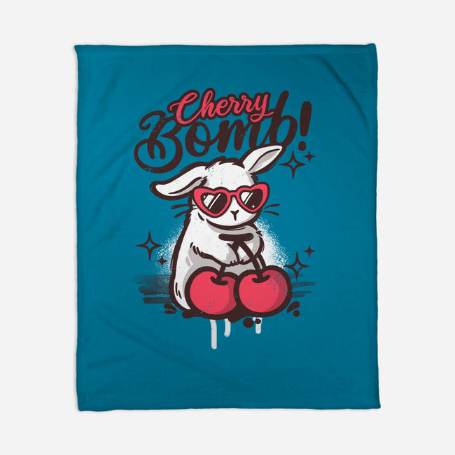 Cherry Bomb Bunny-None-Fleece-Blanket-NemiMakeit