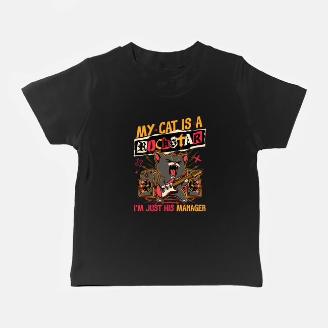 Rockstar Cat Manager-Baby-Basic-Tee-Studio Mootant