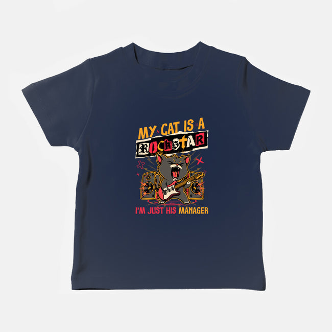 Rockstar Cat Manager-Baby-Basic-Tee-Studio Mootant