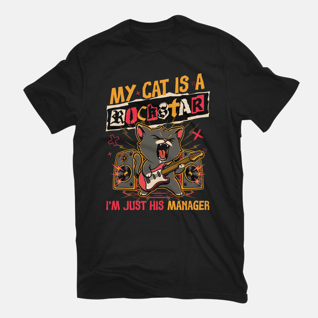 Rockstar Cat Manager-Unisex-Basic-Tee-Studio Mootant