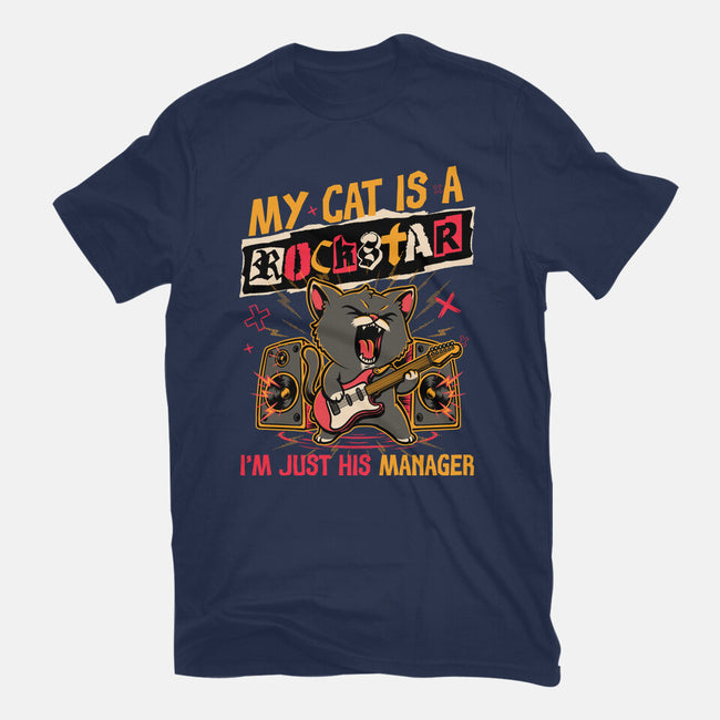 Rockstar Cat Manager-Unisex-Basic-Tee-Studio Mootant