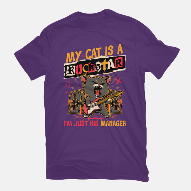 Rockstar Cat Manager-Womens-Basic-Tee-Studio Mootant