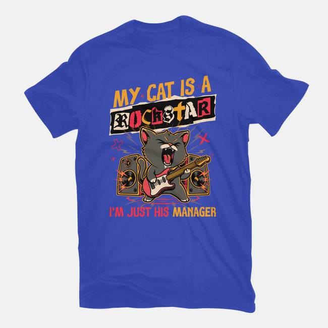 Rockstar Cat Manager-Unisex-Basic-Tee-Studio Mootant