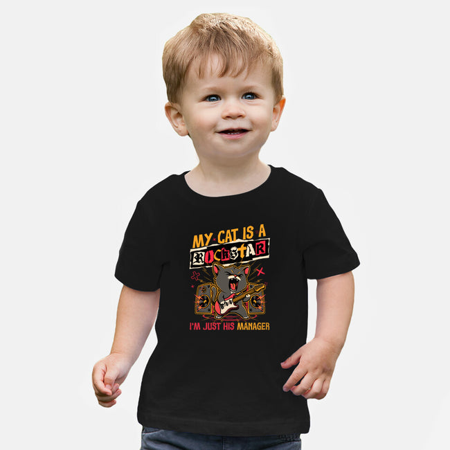Rockstar Cat Manager-Baby-Basic-Tee-Studio Mootant