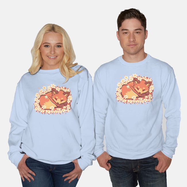 Daisy Spring Fox-Unisex-Crew Neck-Sweatshirt-TechraNova