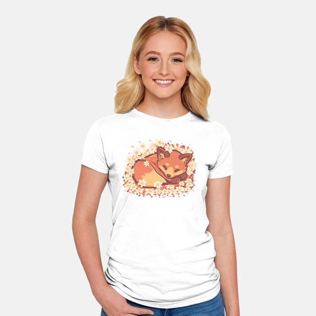 Daisy Spring Fox-Womens-Fitted-Tee-TechraNova