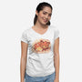 Daisy Spring Fox-Womens-V-Neck-Tee-TechraNova