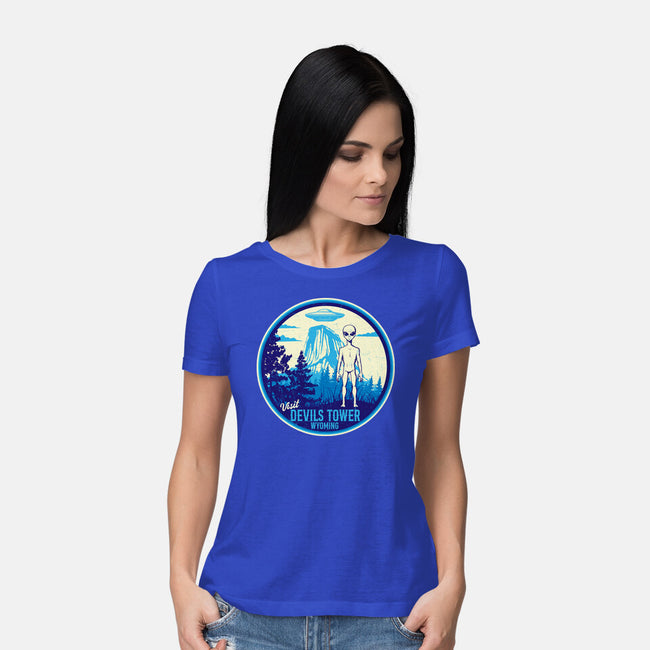 Visit Devils Tower-Womens-Basic-Tee-CarloJ1956