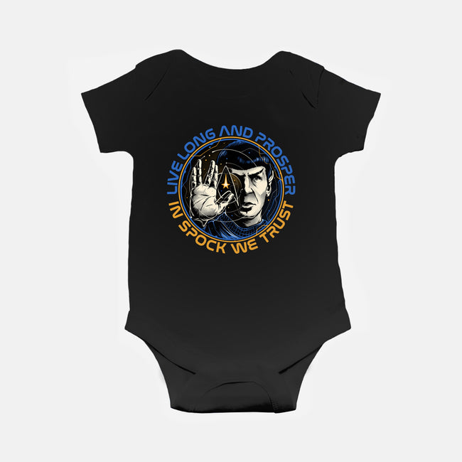 In Spock We Trust-Baby-Basic-Onesie-momma_gorilla