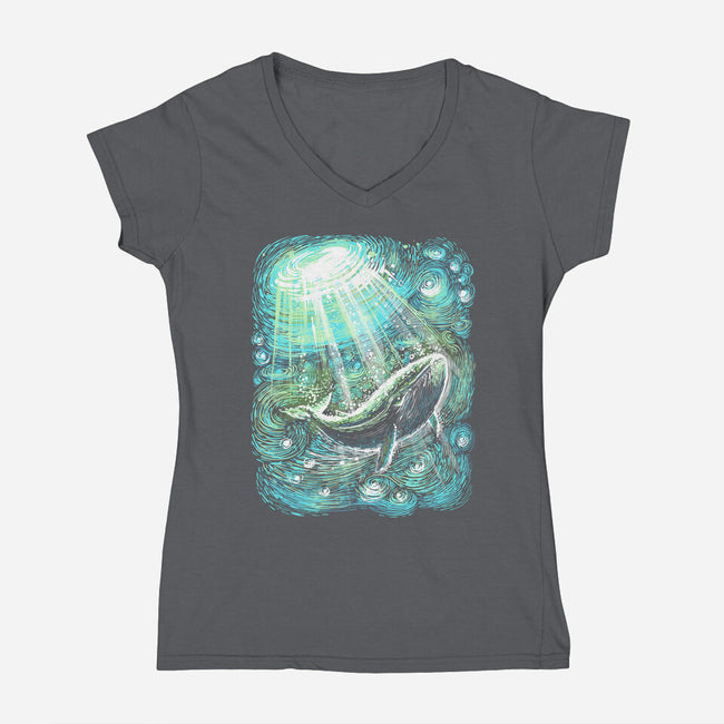 Starry Whale-Womens-V-Neck-Tee-zascanauta