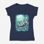 Starry Whale-Womens-V-Neck-Tee-zascanauta