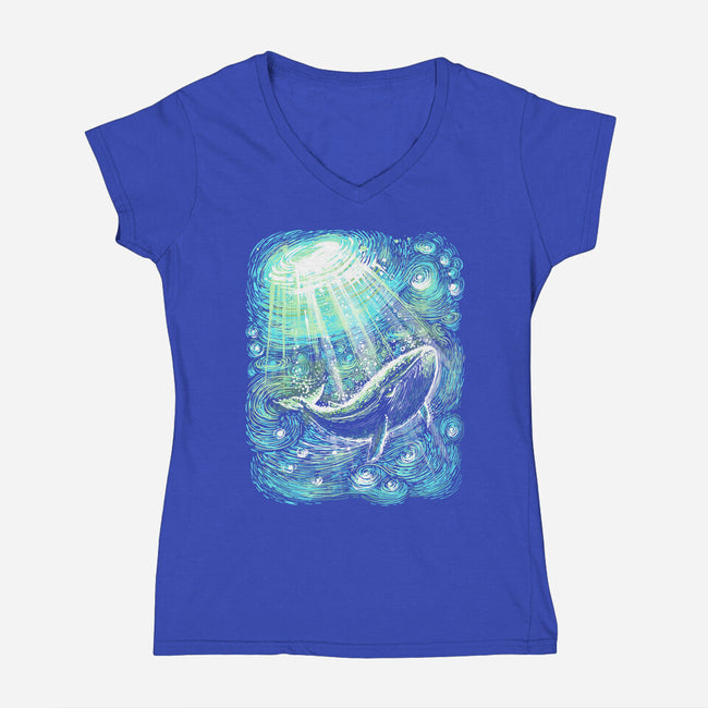 Starry Whale-Womens-V-Neck-Tee-zascanauta
