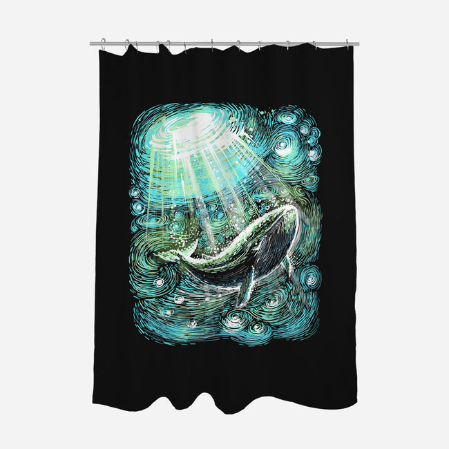Starry Whale-None-Polyester-Shower Curtain-zascanauta