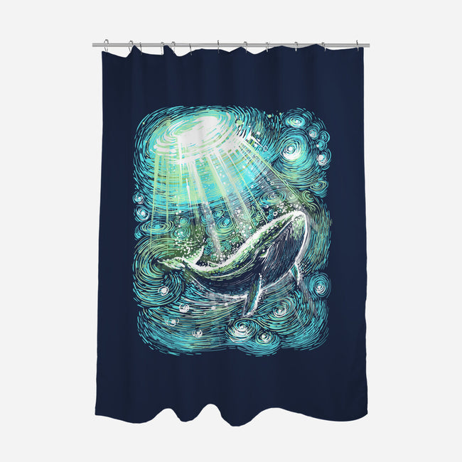 Starry Whale-None-Polyester-Shower Curtain-zascanauta
