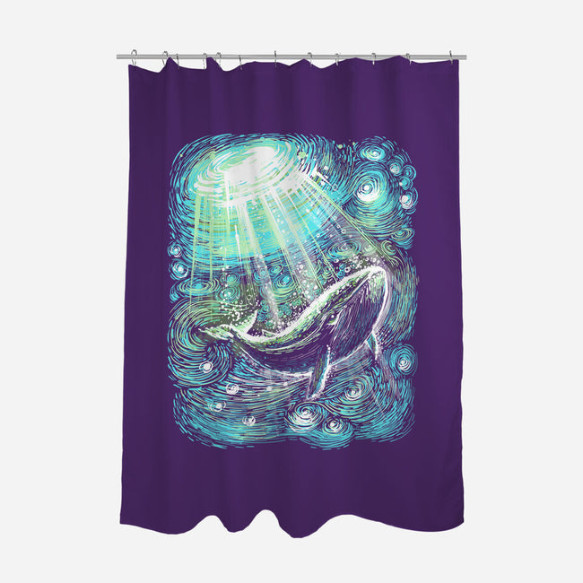 Starry Whale-None-Polyester-Shower Curtain-zascanauta